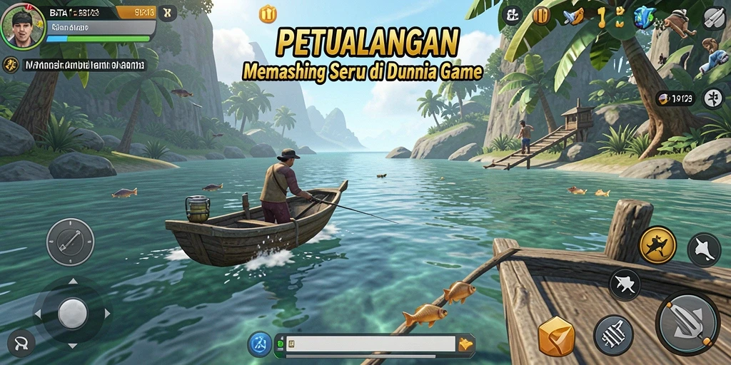Tampilan gameplay seru dalam BATA123 dengan suasana memancing yang menawan.
