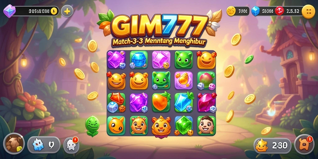 Gameplay menarik GIM777 dengan objek berwarna-warni.
