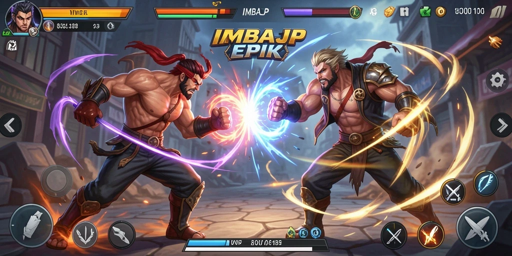 Tampilan gameplay IMBAJP yang mendebarkan dan penuh aksi.