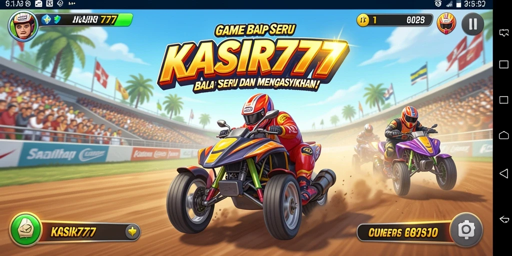 Tampilan gameplay KASIR777 dengan aksi balap yang mendebarkan.