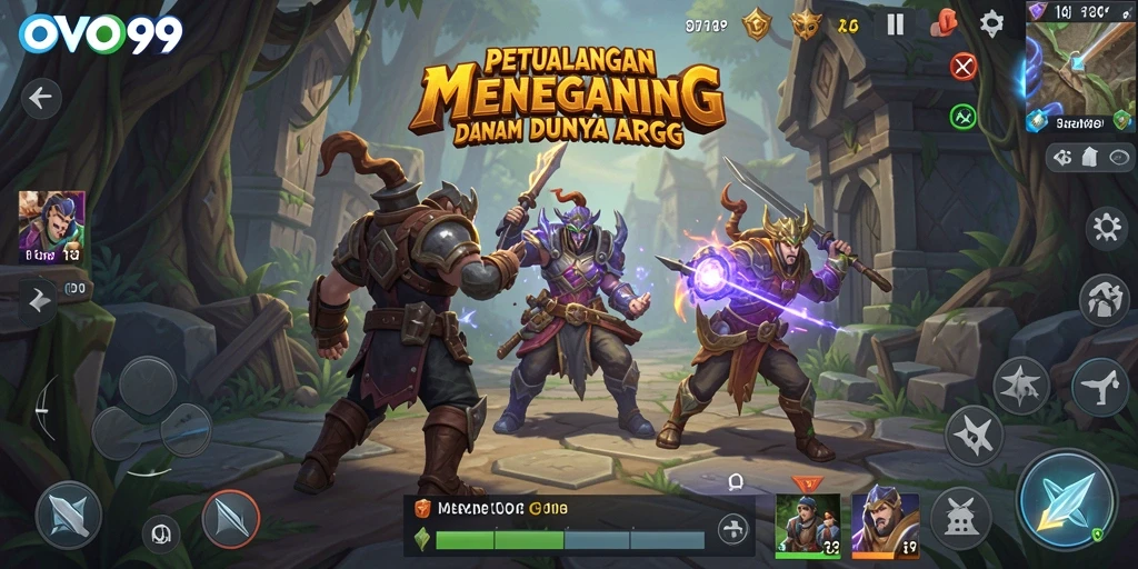 Tampilan menarik dari gameplay ARPG OVO99 saat beraksi di medan perang.