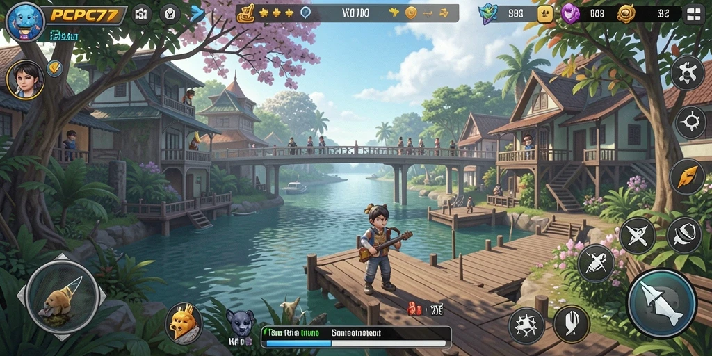 Screenshot utama PCPC7 menampilkan gameplay simulasi kehidupan yang seru.