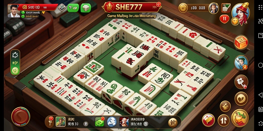 Tampilan gameplay seru dalam game Mahjong SHE777.