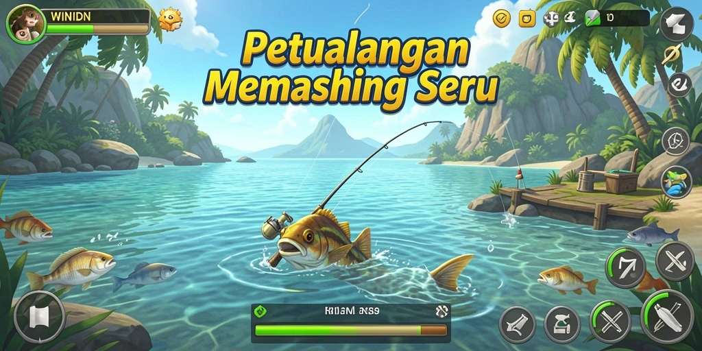 Tampilan gameplay <strong>WINIDN</strong> yang menarik ketika menangkap ikan.